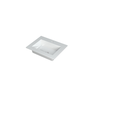 INK Kraft wastafel - 60x45x1cm - 1 wasbak - 1 kraangat - wit glans