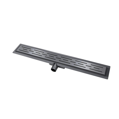 Wiesbaden Caniveau de douche avec bride et grille 80 x 7 cm gunmetal PVD