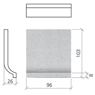 Mosa globalcoll fixation de plinthe 10x10cm 8 avec anti-gel souris gris mat