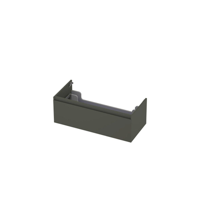 INK Wastafelonderkast - 100x45x35cm - 1 lade - greeploos - MDF lak - Mat beton groen