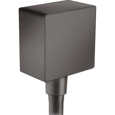 Hansgrohe Fixfit Square muuraansluitbocht - met terugslagklep - hoogglans zwart chroom