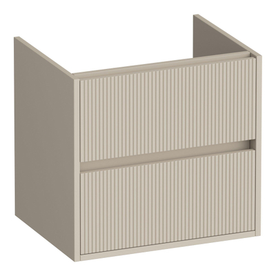BRAUER Adore Wavy wastafelonderkast 60 2 softclose lades - greeploos - 1 sifon uitsparing - mat beige