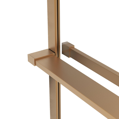 Fortifura Galeria handdoekrek voor inloopdouche - wandmontage / klemt op het glas - 140cm - inkortbaar - geborsteld koper