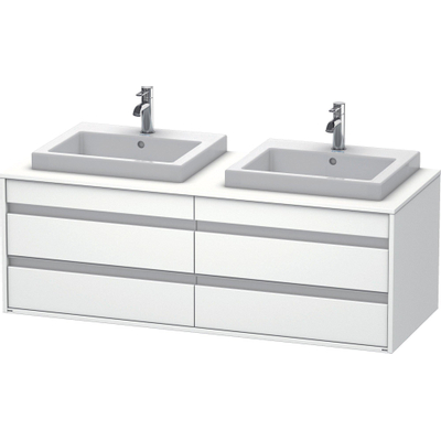 Duravit Ketho Meuble sous-lavabo avec 4 tiroirs pour 2 lavabos encastrables 140x42.6x55cm blanc