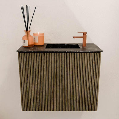 Mondiaz JOYA-DLUX 50cm toiletmeubel - kleur Dusk - Wastafel FAYE positie Rechts 1 kraangat kleur Lava.
