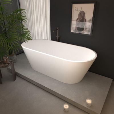 ZEZA Grand vrijstaand bad - 180x80x58cm - met afvoer - acryl - glans wit