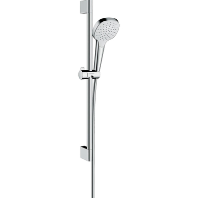 Hansgrohe Croma Select E ensemble barre de glissement avec douchette à main Croma Select E 1jet 65cm avec flexible de douche Isiflex`B 160cm blanc/chrome
