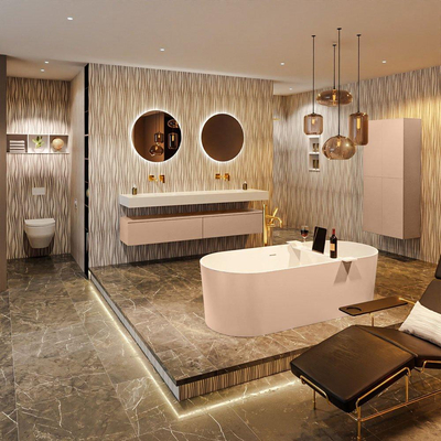 MONDIAZ FREEZE Baignoire autoportante - 180x85cm - couleur Plata / Plata