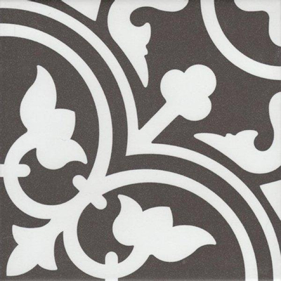 SAMPLE Douverre Jones Vintage carrelage décor 20x20cm - 8mm - R9 - porcellanato Flavie Noir