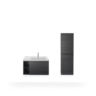 Duravit D-neo Wastafel - met waskom rechts - met kraangat - met overloop - 80x48cm - met wondergliss - wit