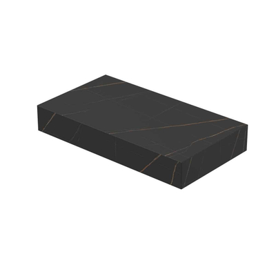 INK Blocq Fonteinplateau - 40x22x6cm - vrijhangend - zonder uitsparing - keramiek Lauren black mat