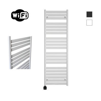 Sanicare HPW - Moda Elektrische Radiator - 160x60cm - 1159W - wifi - thermostaat - zwart - linksonder - mat wit