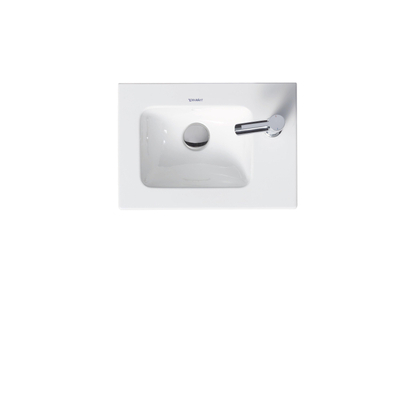 Duravit ME by Starck Lave-main pour meuble 43x30cm avec 1 trou de robinet droite et trop-plein avec WonderGliss blanc