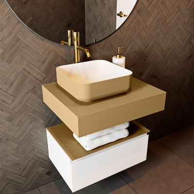 Mondiaz TOP 51 Vrijhangend Topblad - 60x51x12cm - geschikt voor waskom - Solid surface - Oro