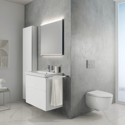 Geberit iCon Pack WC - 49x35cm - compact - à fond creux - sans bride - TurboFlush - KeraTect - abattant à fermeture douce et à démontage rapide - brillant blanc