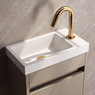 BRAUER Stripe Robinet de lavabo - apparent - bec courbé - or brossé PVD