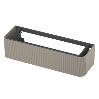 INK Concept R Wastafelonderkast - 140x45x35cm - 1 lade - opliggende grepen - gefreesd - afgeronde hoeken - MDF lak - mat creme cotton