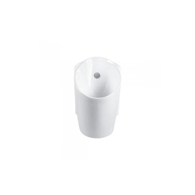 QeramiQ Sanlife Urinoir d'angle - 27.8x37.2x45cm - kit de fixation - siphon - diviseur rinçage - Blanc