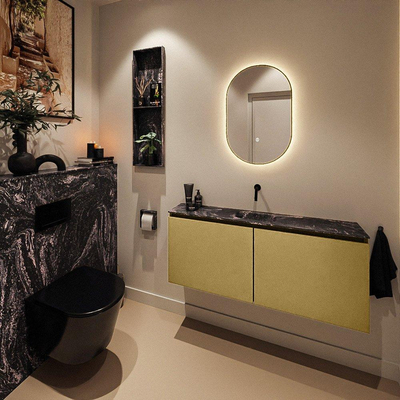 MONDIAZ TURE-DLUX meuble de toilettes 120 cm Oro. EDEN lavabo Lava position milieu. Sans trou de robinet.