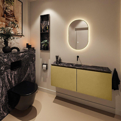 MONDIAZ TURE-DLUX Meuble toilette - 120cm - Oro - EDEN - vasque Lava - position centrale - sans trou de robinet