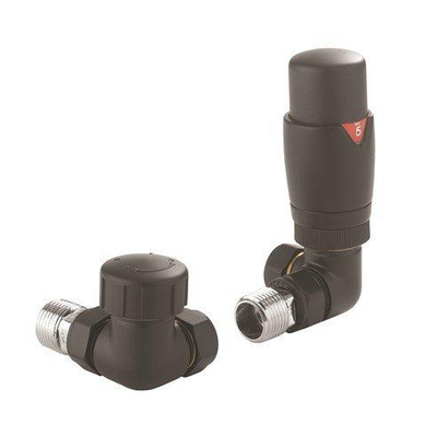 Crosswater Robinet de radiateur thermostatique inversé Coudé Noir mat