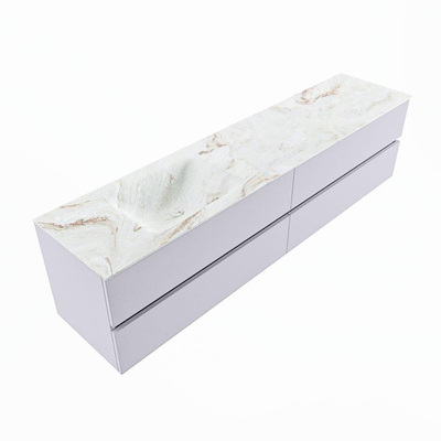 MONDIAZ VICA-DLUX Ensemble meuble de salle de bains - 200cm - meuble sous-vasque cale - 4 tiroirs - lavabo encastré cloud gauche - sans trous de robinet - version haute 60cm - frape