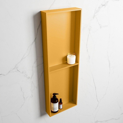 Mondiaz Easy nis 29.5x149.5x8cm voor Inbouw/opbouw 2 open vakken Solid surface Ocher/Ocher
