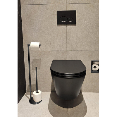 Wiesbaden Alonzo toiletrolhouder met reserverolhouder vrijstaand gunmetal PVD