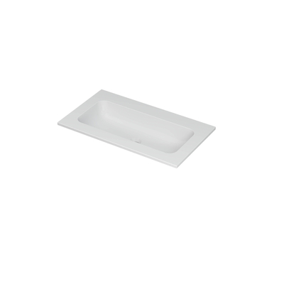 INK Aspekt lavabo - 80x45x1.5cm - 1 vasque - 0 trous de robinet - porcelaine blanc mat