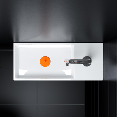 Clou Mini Wash Me fontein 45x19cm kraangat rechts Keramiek Wit -licht beschadigd- OUTLETSTORE