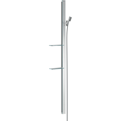Hansgrohe Unica E - glijstang - met isiflex B - doucheslang - 160cm en casetta E zeepschaal - 150cm - hoogglans chroom