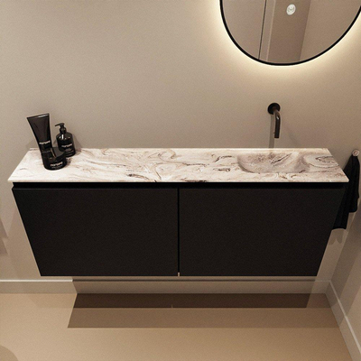 MONDIAZ TURE-DLUX 120cm toiletmeubel Urban. EDEN wastafel Glace positie rechts. Zonder kraangat.