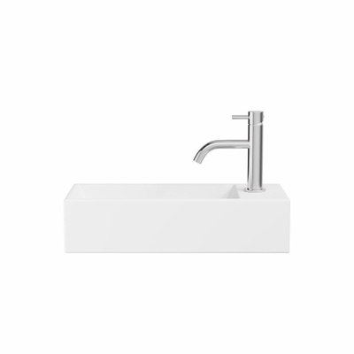 Crosswater Counter Basins Beck Cloakroom wastafel - inclusief vrije doorstroomafvoer 1TH - 450x200mm - mat wit
