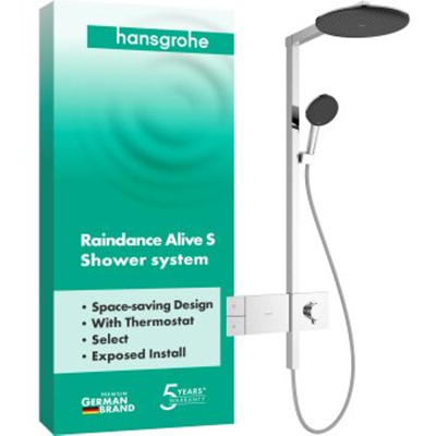Hansgrohe Raindance Alive S Showerpipe - 300 - 1jet - met ShowerSelect Comfort - hoogglans chroom