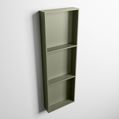 Mondiaz Easy nis 29.5x89.5x8cm voor Inbouw/opbouw 3 open vakken Solid surface Army/Army