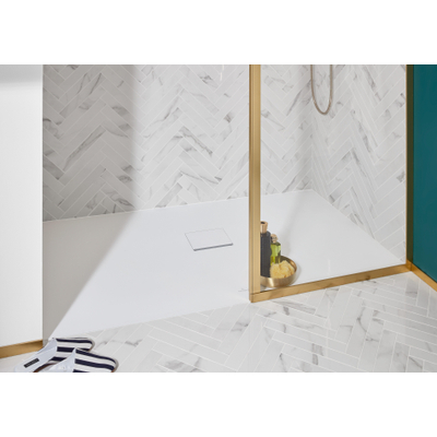 Villeroy & Boch Squaro infinity kunststof douchebak quaryl rechthoekig - 160x90x4cm - Stone White (mat wit)