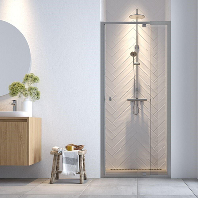 Sealskin Hooked Porte de douche pivotante 90x200cm pour niche verre de sécurité 6mm Argent brillant