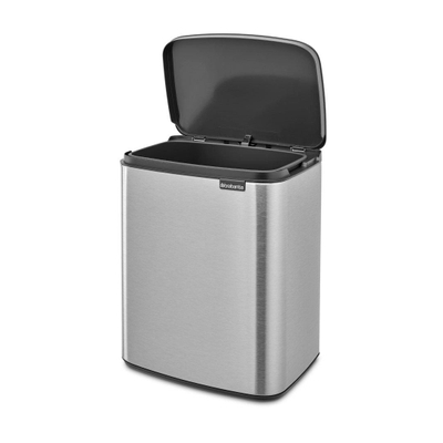 Brabantia Bo Afvalemmer - 12 liter - kunstof binnenemmer - matt steel fingerprint proof