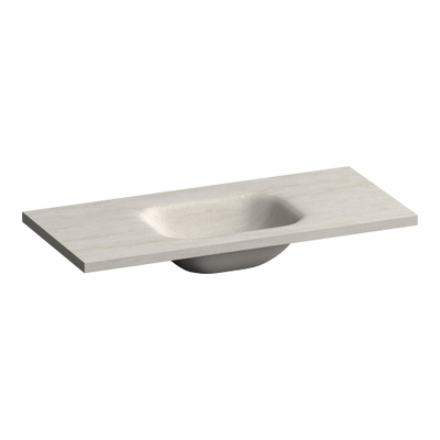 BRAUER Dune Medium Wastafel - 100cm - 1 wasbak - 0 kraangaten - sintered stone - Ivory Travertin