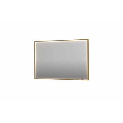 INK SP19 miroir - 120x4x80cm rectangulaire dans cadre en acier incl dir LED - chauffage - changement de couleur - dimmable et interrupteur - brossé mat or