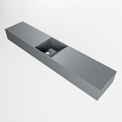 Mondiaz TYNE Fontein - 110x23x12cm - wasbak midden - zonder kraangaten - solid surface - Plata