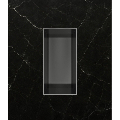 Hotbath &MORE Inbouwbox of inbouwnis - 30x15x10 - frameless - PVD - geborsteld gunmetal (antraciet)