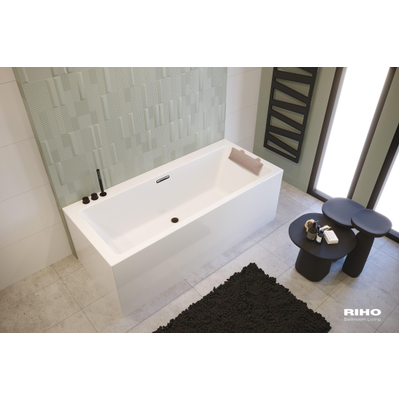 Riho Coussin de baignoire - 37x7x13cm - universel - textile - Pebble grey