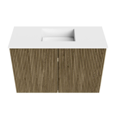 Mondiaz JOYA 60cm meuble de toilette - couleur Dusk - Vasque FAYE position Milieu 1 trou de robinet couleur Talc.