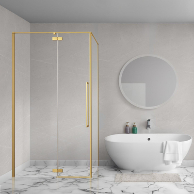 Aqua Vista Oria Cuadra paroi latérale - 60x200cm - avec kit de montage - pour cabine de douche - Or brossé