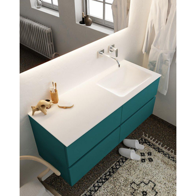 Mondiaz VICA ensemble de meuble de salle de bain - 120cm - meuble sous-vasque smag - 4 tiroirs - lavabo cloud droite - sans trou de robinet XL version 60cm haut