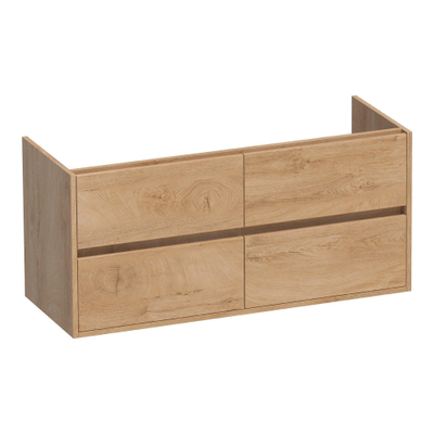 BRAUER Adore meuble sous-lavabo - 120x46x55cm - 4 tiroirs à fermeture douce - sans poignées - 2 découpes pour siphon - Forest Tan