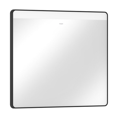 Hansgrohe Xarita Lite Q Spiegel - 80x70cm - led verlichting - Horizontaal - wandschakelaar - Zwart m - mat zwart