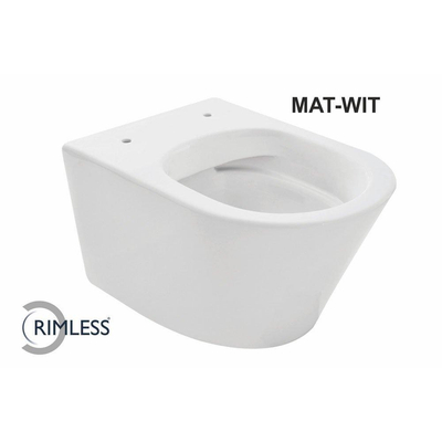 Wiesbaden Vesta hangtoilet – spoelrandloos – diepte 52 cm – mat wit