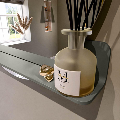 Mondiaz SPOT miroir – Ø 90 cm – avec tablette – Smoke (brun clair)